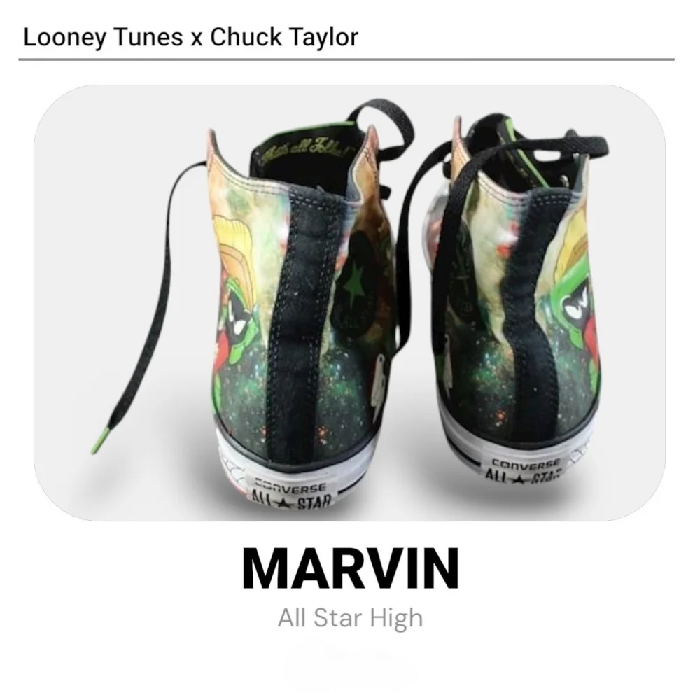 Chuck Taylor x Looney Tunes All Star High Marvin the Martian Sneaker NWOT No Box - Picture 5 of 10